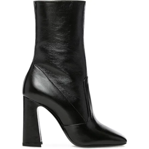 Leather Ankle Boots , female, Sizes: 6 1/2 UK - Saint Laurent - Modalova