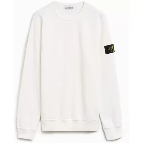 Weißer Crewneck Klassisches Design , Herren, Größe: M - Stone Island - Modalova