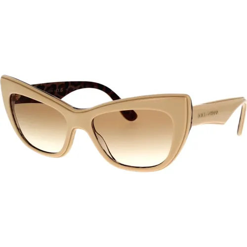 Leopard Print Cat-Eye Sunglasses , female, Sizes: 54 MM - Dolce & Gabbana - Modalova