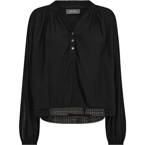 Boho-inspired Lace Blouse with Puff Sleeves , female, Sizes: L, S, XL, M, XS - MOS MOSH - Modalova