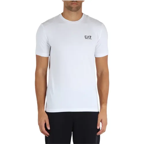 Stretch-Baumwoll-Logo-Print-T-Shirt , Herren, Größe: M - Emporio Armani EA7 - Modalova