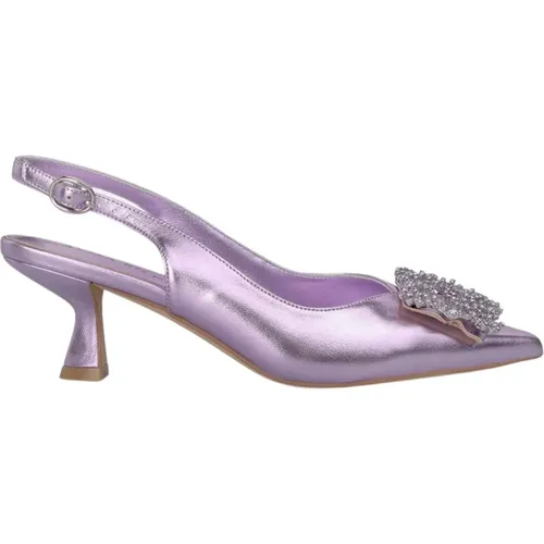 Square Brooch High Heel Shoe , female, Sizes: 6 UK, 4 UK, 7 UK, 5 UK - Alma en Pena - Modalova