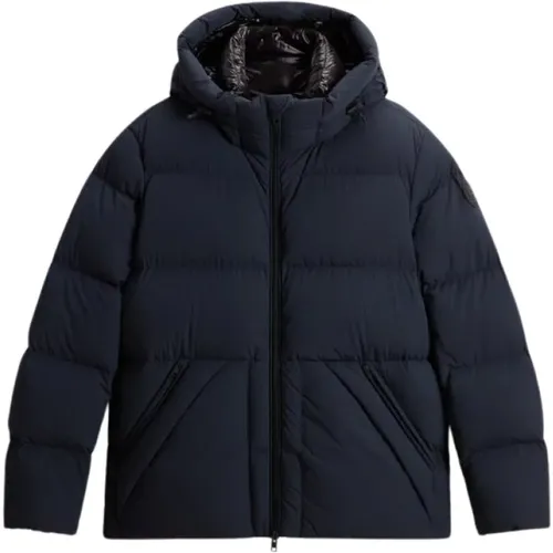 Blaue Daunenjacke für Männer , Herren, Größe: 3XL - Woolrich - Modalova