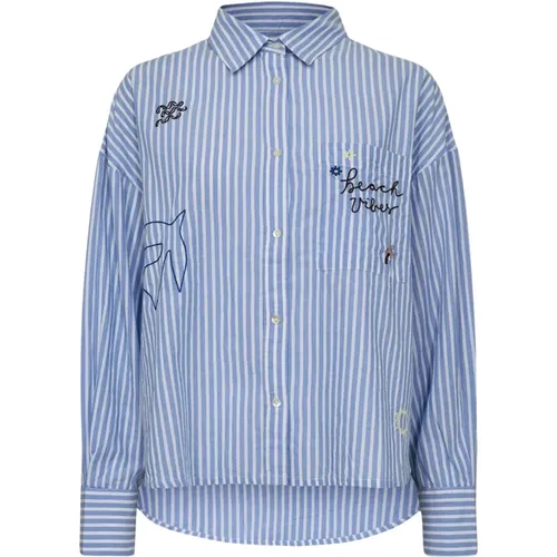 Blue Striped Shirt with Embroidered Details , female, Sizes: XS, M, L, XL, S - Sofie Schnoor - Modalova