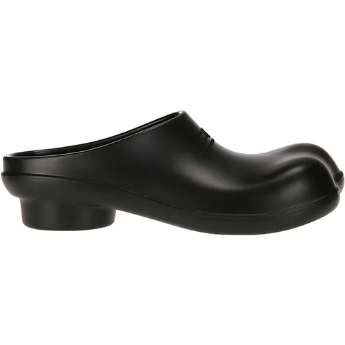 Rubber Slipper with Logo and Low Block Heel , female, Sizes: 7 UK - MM6 Maison Margiela - Modalova