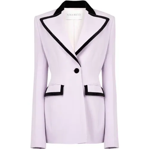 Lila Tuxedo Detail Blazer - Nina Ricci - Modalova