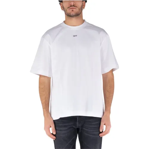 Off , Skate T-Shirt , Herren, Größe: L - Off White - Modalova