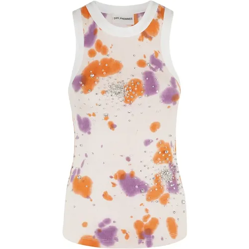 Splash Stickerei Tank Top , Damen, Größe: S - DES PHEMMES - Modalova