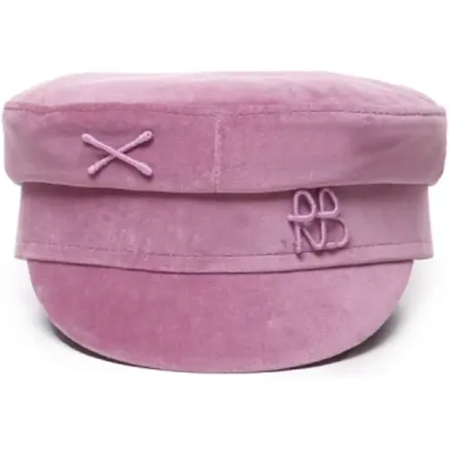 Lilac Velvet Baker Boy Hat , female, Sizes: XS - Ruslan Baginskiy - Modalova