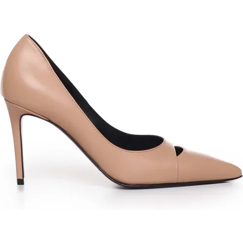 Nude Leather Pumps Cut Toe Italy , female, Sizes: 6 UK, 8 UK, 7 UK - Marc Ellis - Modalova