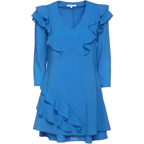 Soft Ruffled V-Neck Dress , female, Sizes: XS, 2XS - PATRIZIA PEPE - Modalova