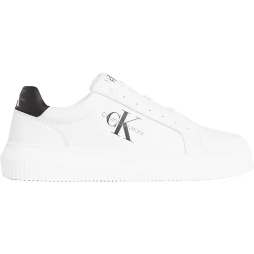 Weiße lässige Ledersneakers für Herren - Calvin Klein Jeans - Modalova