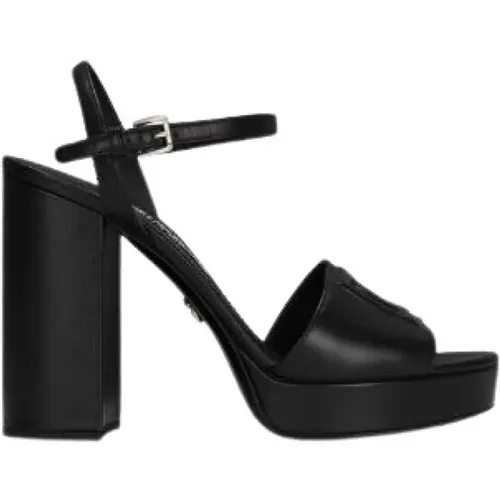 Plateau sandal in calfskin leather , female, Sizes: 6 UK, 3 1/2 UK, 7 UK, 4 UK - Dolce & Gabbana - Modalova