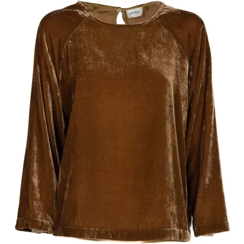 Chocolate Velvet Top , female, Sizes: S - Ottod'Ame - Modalova