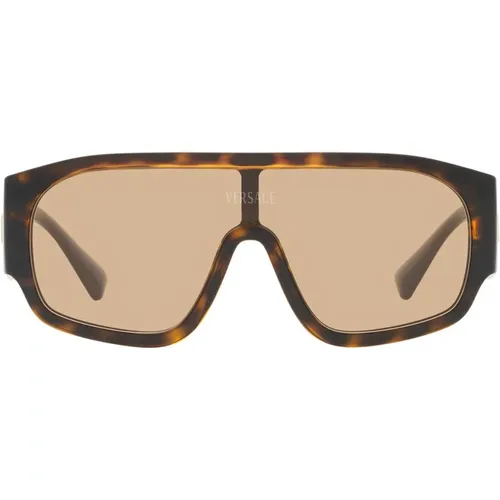 Pillow Shape Sunglasses with Light Lens and Havana Frame , unisex, Sizes: ONE SIZE - Versace - Modalova