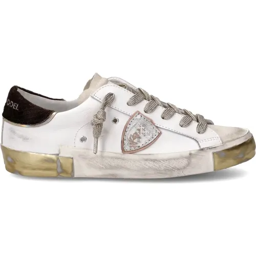 Sneakers Prsx Tennis Women, Gold Brown , female, Sizes: 4 UK, 5 UK, 3 UK, 6 UK, 7 UK - Philippe Model - Modalova