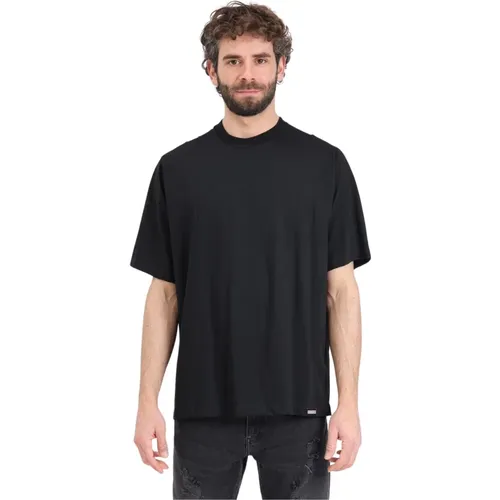Schwarzes Logo Patch T-shirt Regular Fit , Herren, Größe: S - Dsquared2 - Modalova