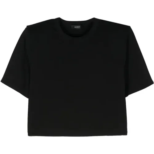 Shoulder Pad Crop T-Shirt , female, Sizes: XS, M - Wardrobe.nyc - Modalova