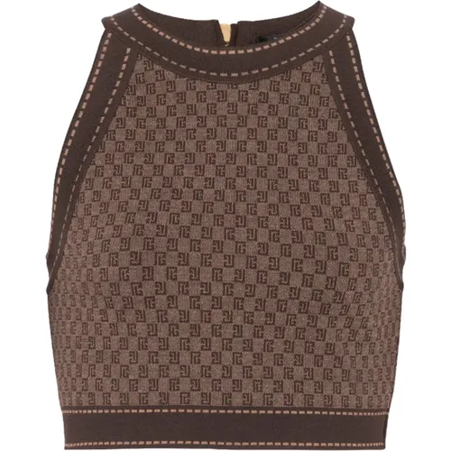 Mini monogram jacquard top , female, Sizes: XS, M, S - Balmain - Modalova