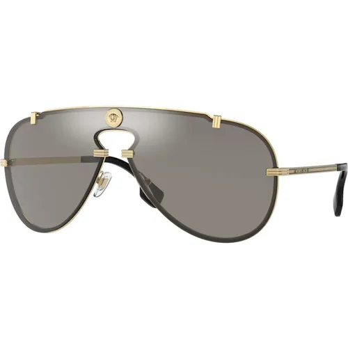 Gold/Silber Sonnenbrille , Herren, Größe: 43 MM - Versace - Modalova