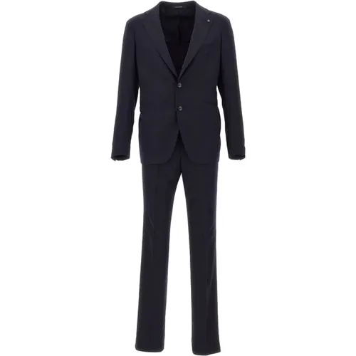 Mens Navy Wool Silk Suit , male, Sizes: XS, 3XL, S, 2XL - Tagliatore - Modalova