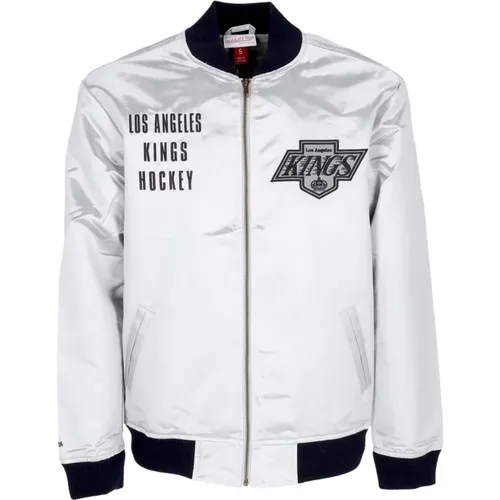 NHL Team Bomber Jacket Lightweight Satin , male, Sizes: M, XL, L, S - Mitchell & Ness - Modalova