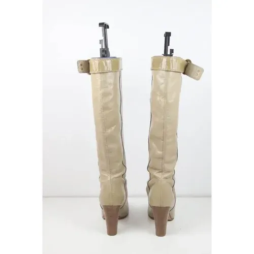 Pre-owned Leather boots , female, Sizes: 3 UK - Chloé Pre-owned - Modalova