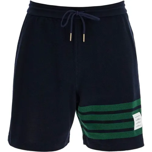 Bar Cotton Bermuda Shorts , male, Sizes: M, S - Thom Browne - Modalova