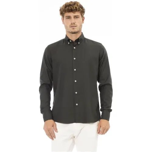 Grünes Baumwoll-Button-Down-Shirt - Baldinini - Modalova