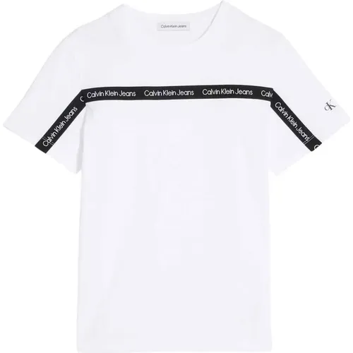 Logo Tape T-Shirt Black , male, Sizes: XS, 2XS - Calvin Klein - Modalova