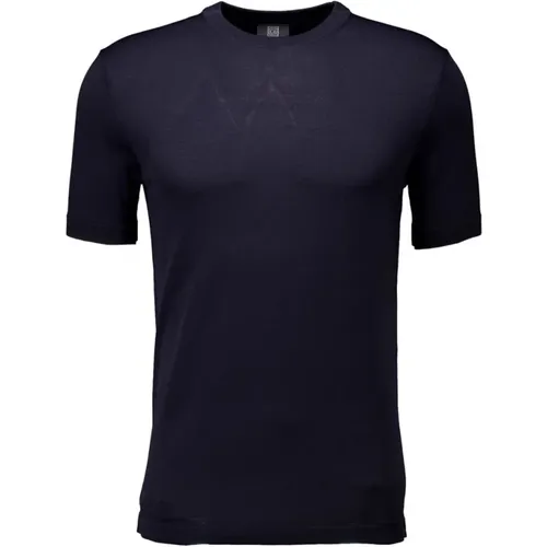 Stilvolles Dunkelblaues T-Shirt für Herren , Herren, Größe: XL - Genti - Modalova