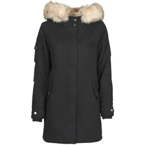 Pelz Canvas Parka in Schwarz ONLY - Only - Modalova