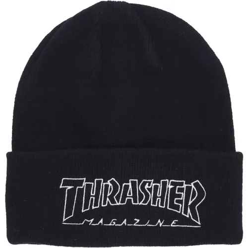 Embroidered Logo Beanie Hat /White , male, Sizes: ONE SIZE - Thrasher - Modalova