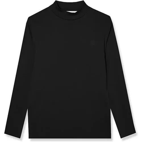 Basic Long Sleeve Shirt with Stand Collar and Logo , male, Sizes: M, L, S, 2XL - BALDESSARINI - Modalova