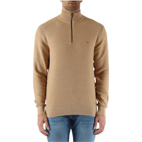 Cotton Embroidered Logo Sweater , male, Sizes: 2XL, XL, L, M, S - Tommy Hilfiger - Modalova