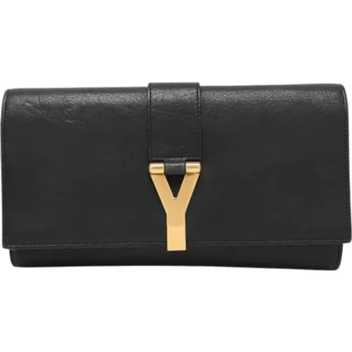 Pre-owned Leather clutches , female, Sizes: ONE SIZE - Yves Saint Laurent Vintage - Modalova