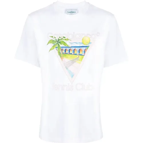 Tennis Club Icon Graphic Print T-shirt , female, Sizes: 2XS, S - Casablanca - Modalova