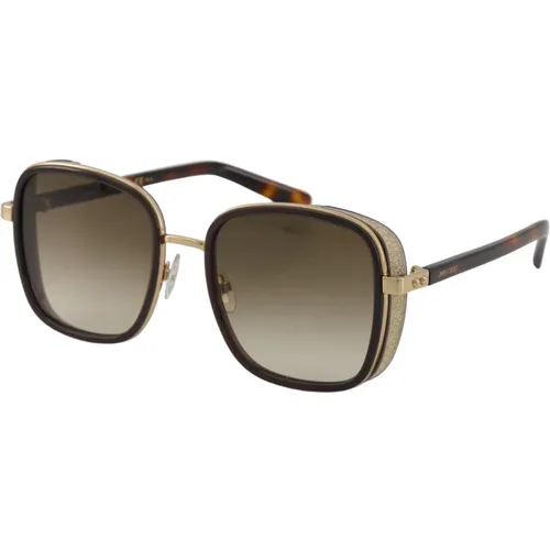 Braun Gold Square Elva Sonnenbrille - Jimmy Choo - Modalova