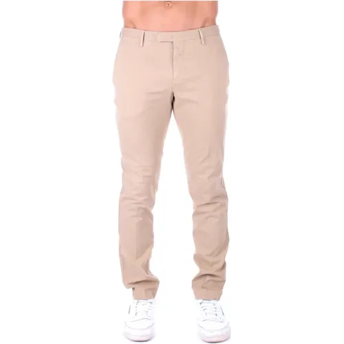 Camel Trousers with Logo and Zipper , male, Sizes: S - PT Torino - Modalova