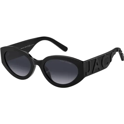 Schwarze Graue Sonnenbrille mit Dunkelgrauen Shaded Gläsern - Marc Jacobs - Modalova