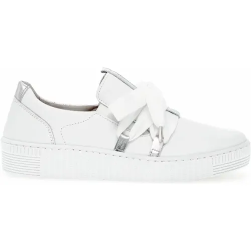 Weiße Leder Sneakers Modern Slip-On , Damen, Größe: 37 1/2 EU - Gabor - Modalova