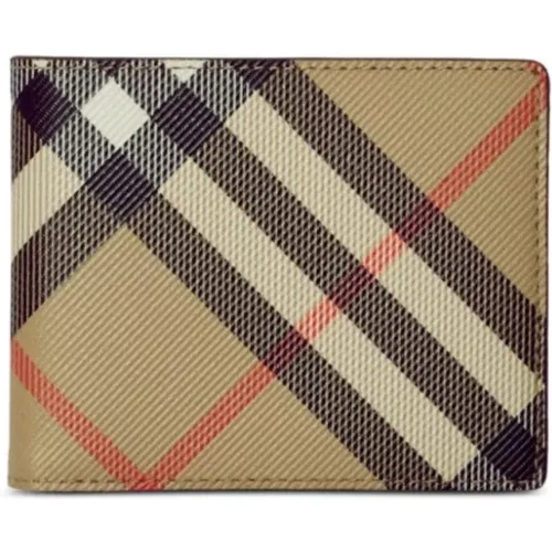 Check Bi-Fold Wallet , male, Sizes: ONE SIZE - Burberry - Modalova