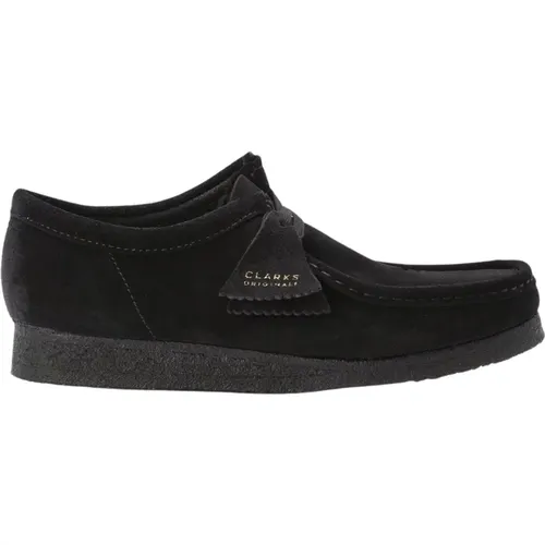 Schwarze Wallabee Wildlederschuhe , Herren, Größe: 41 EU - Clarks - Modalova