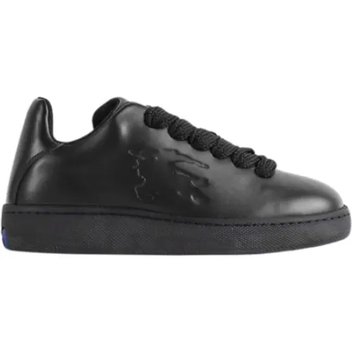Schwarze Box Leder Sneakers - Burberry - Modalova