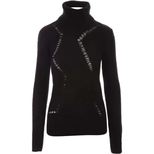 Schwarzer locker sitzender Pullover mit verwaschenen Vorderdetails - Saint Laurent - Modalova