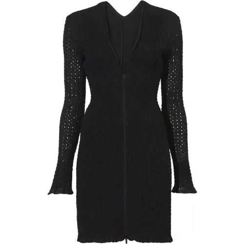 Schwarzes Broderie Anglaise Midi-Kleid , Damen, Größe: 2XS - Proenza Schouler - Modalova