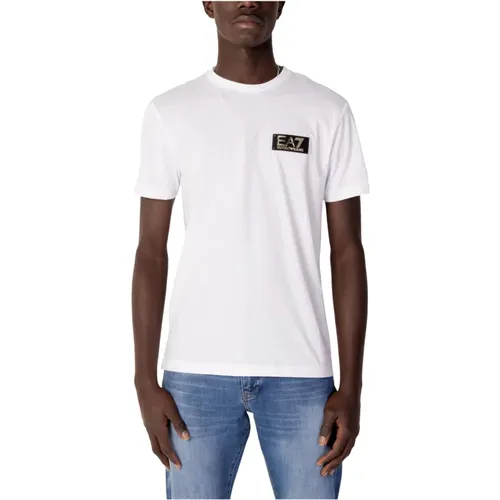 Herren Weißes T-Shirt , Herren, Größe: 2XL - Emporio Armani EA7 - Modalova