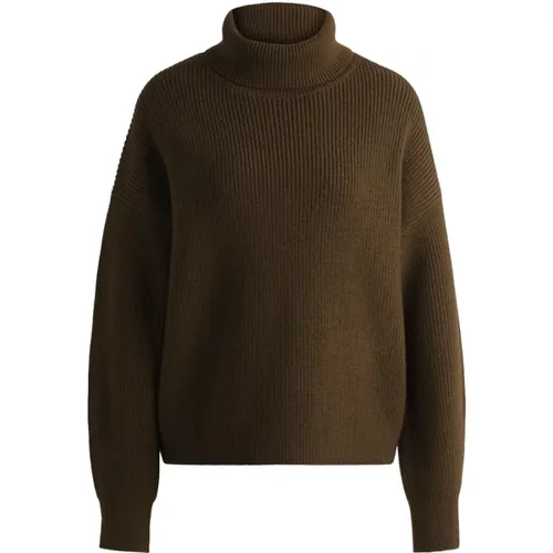 Oversized Wollpullover mit Rollkragen , Damen, Größe: M - Hugo Boss - Modalova