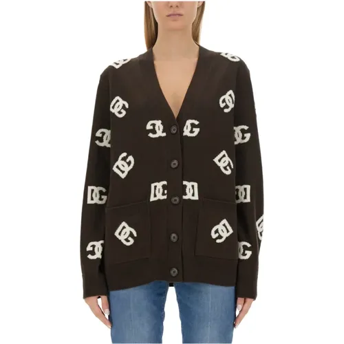 Logo Inlay Woll-Cardigan - Dolce & Gabbana - Modalova