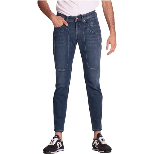 Dunkelblaue Skinny Fit Denim Jeans , Herren, Größe: W29 - Jeckerson - Modalova